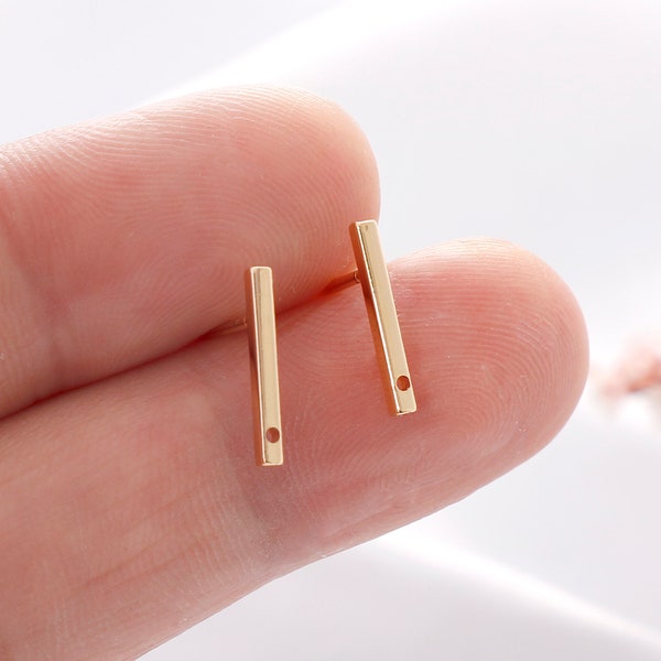 10pcs Real Gold Plated Bar Earrings , Ear Wire, Long Stick Earrings, Jewelry Making Materials, Earring Attachment