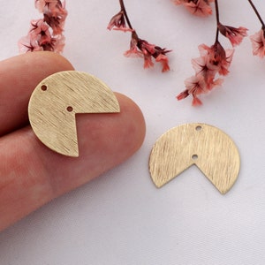 Raw Brass Round Earring Charms: Jewelry Connectors