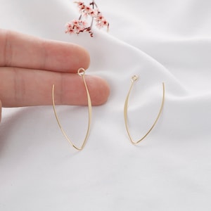 10pcs Real Gold Plated Bar Earrings , Simple Ear Wire, Long Stick Earrings, Jewelry Making Materials, Earring Attachment