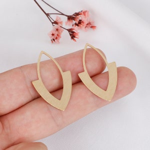 Raw Brass Almond Geometric Charm, Brass Earring Pendants, Laser Cut Charms, Brass Accessories, Earring Connectors, Jewelry Supplies Making