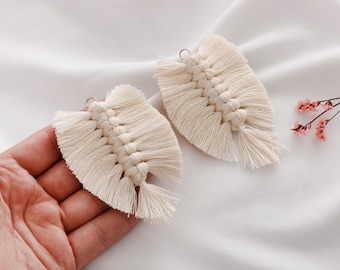 2pcs Multilayer cotton thread leaves Tassel Pendant, leaf cotton Tassels Charm,Jewelry Making Materials