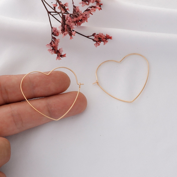 10pcs 18k Gold Plated Earrings, Heart Earrings, Heart Earring Accessories, Earring Wire, Jewelry Making