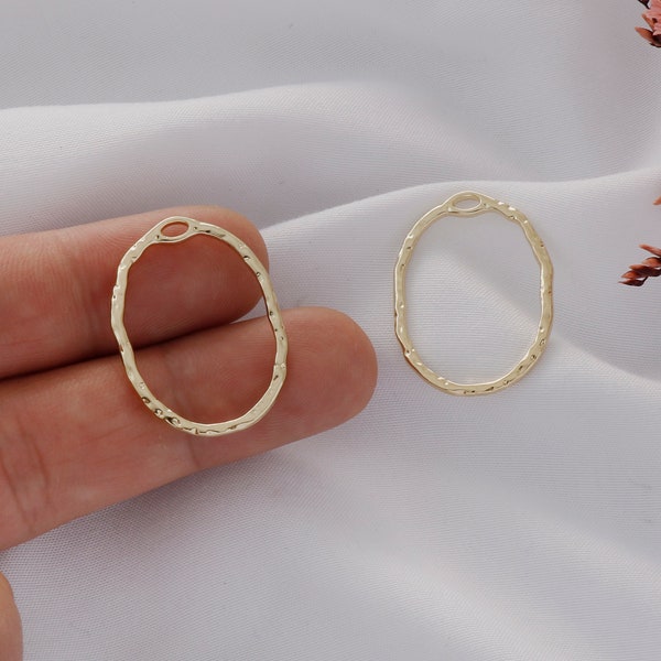 10 Pieces Alloy Earring Charms - Round Eye Earring Pendants - Geometric Alloy Earrings - Earring Connectors - Jewelry Making