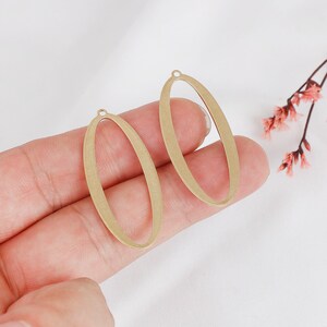 Raw Brass Marquise Charm, Brass Oval Earring Pendants, Brass Accessories, Earring Connectors, Jewelry Supplies Making and Discovery