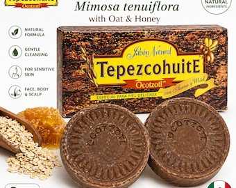 Mimosa Tenuiflora Herbal Soap Jabon de Tepezcohuite 100g 100% Natural (2 Pack)