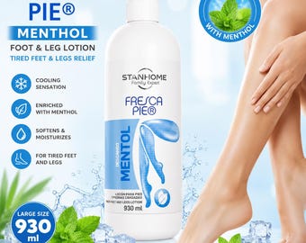 Cooling Lotion, Say bye to Tired Feet & Legs, Instant relief Stanhome Fresca Pie Menthol 930ml