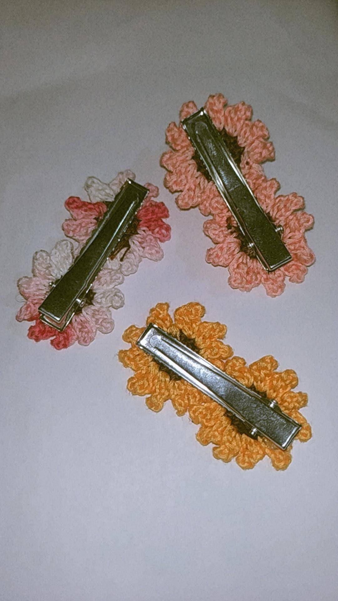 Crochet Flower Hair Clip Pattern Etsy