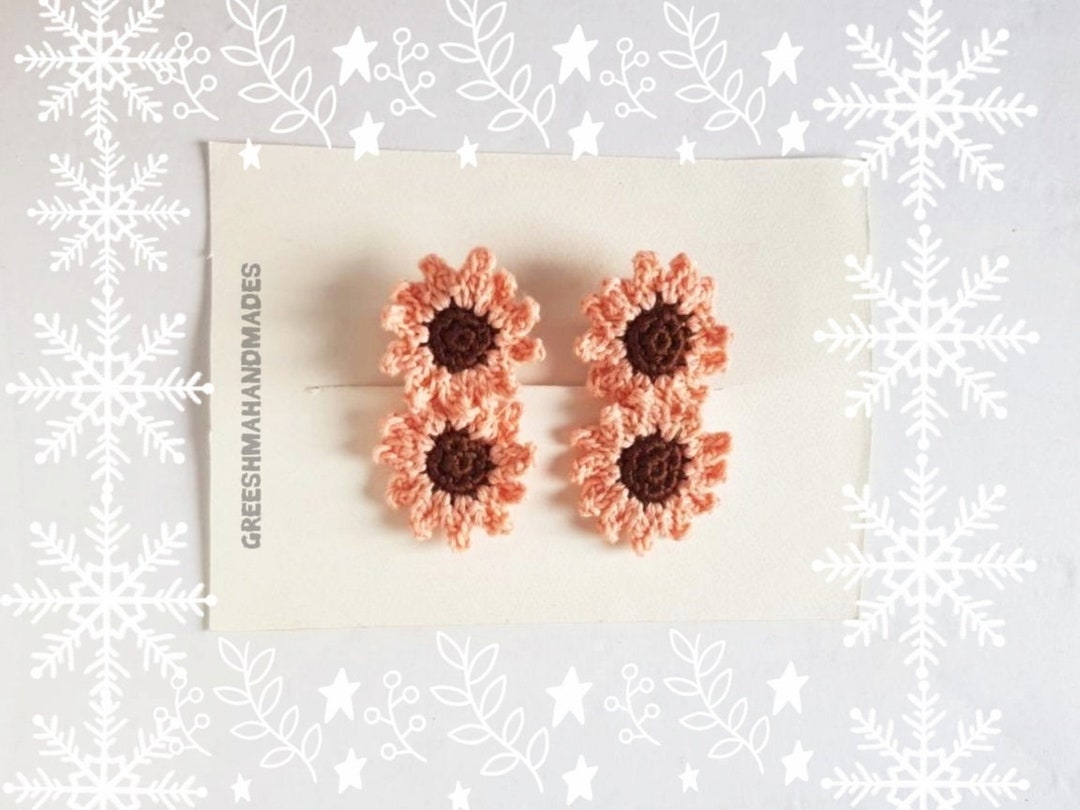 Crochet Flower Hair Clip Pattern Etsy