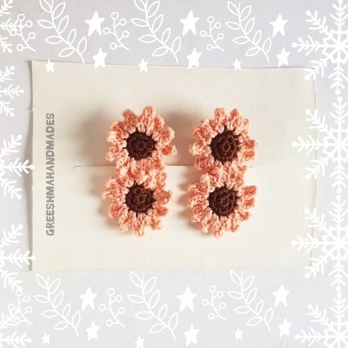 Crochet Hair Snap Pattern Hair Clip Crochet Hair Accessories Etsy