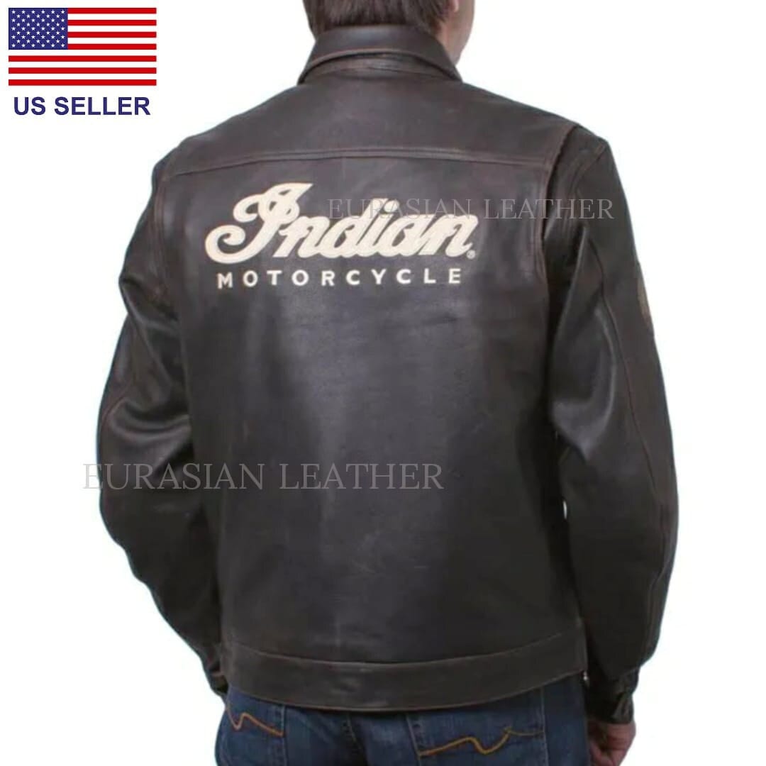 Indian Motorcycles Jacket Fleece Leather Jacket V30 - EvaPurses