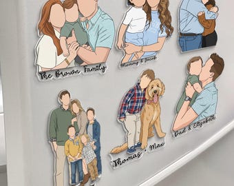 Personalized Portrait From Photo Magnet: Custom Photo Magnet, Family Photo Magnet