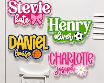 Personalized Groovy Hoobies Kids Name Locker Magnet, Kids Name Whiteboard Magnet, Nursery Decorations Magnets For Kids, Back To School Gift