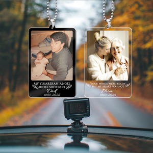 Personalized Memorial Photo Car Visor Clip: Loss Of Mom Gift, Guardian Angel Keepsake Gift, Sympathy Gift For Loss Of Loved Ones image 7