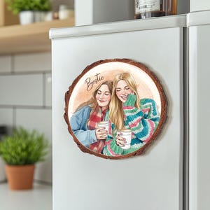 Personalized Friends Portrait From Photo Ornament: Besties Ornament, Best Friend Christmas Gift image 17