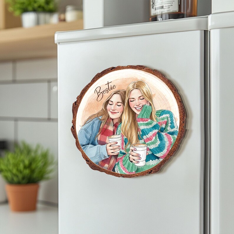 Personalized Friends Portrait From Photo Ornament: Besties Ornament, Best Friend Christmas Gift image 17