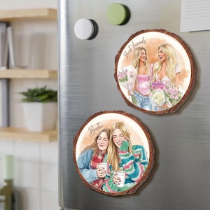 Personalized Friends Portrait From Photo Ornament: Besties Ornament, Best Friend Christmas Gift image 14