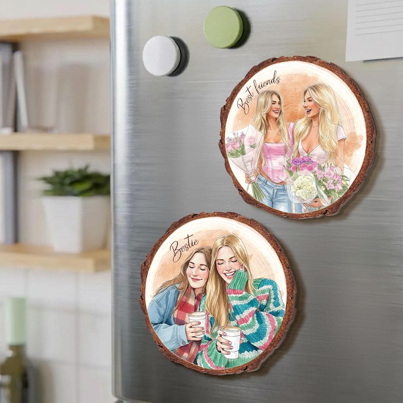 Personalized Friends Portrait From Photo Ornament: Besties Ornament, Best Friend Christmas Gift image 14
