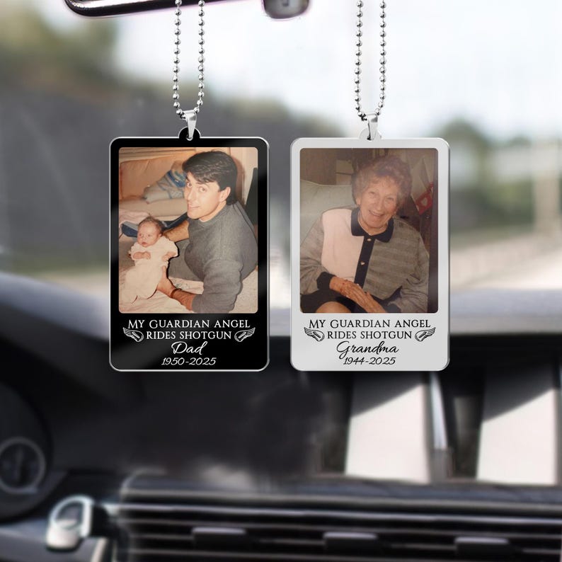 Personalized Memorial Photo Car Visor Clip: Loss Of Mom Gift, Guardian Angel Keepsake Gift, Sympathy Gift For Loss Of Loved Ones image 18