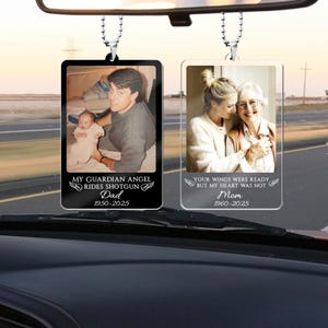 Personalized Memorial Photo Car Visor Clip: Loss Of Mom Gift, Guardian Angel Keepsake Gift, Sympathy Gift For Loss Of Loved Ones image 11