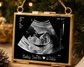 Personalized Pregnancy Announcement Frame Ornament, Ultrasound Gifts, Baby Ultrasound Ornament, Expecting Parents Gift, Grandparents Gift