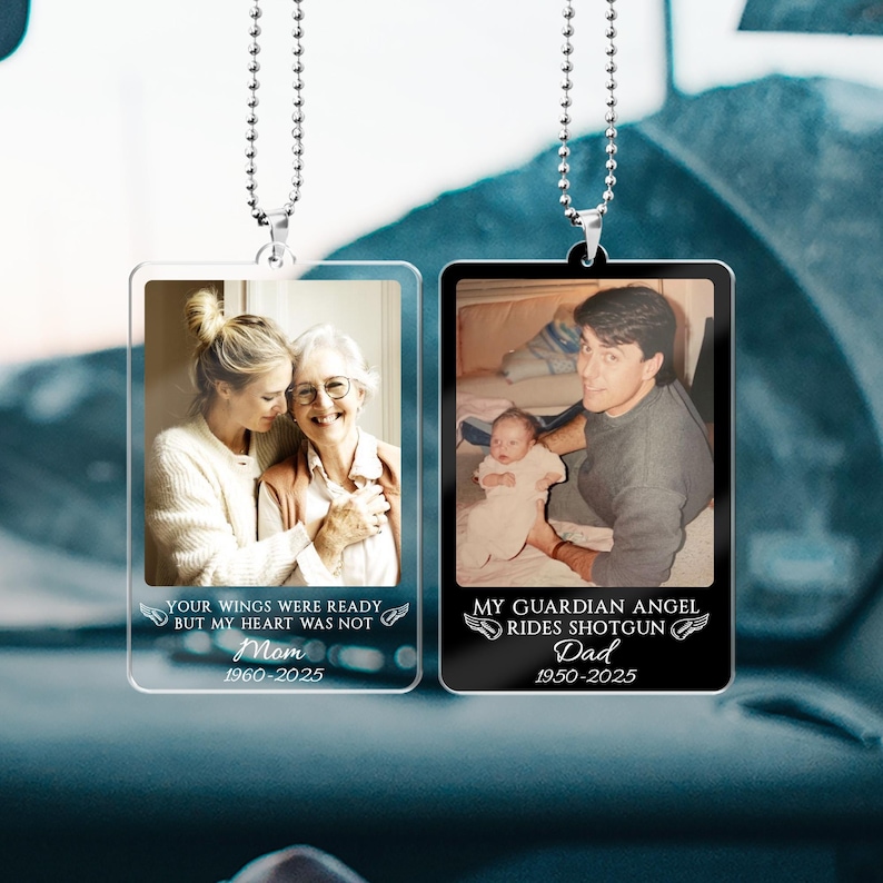 Personalized Memorial Photo Car Visor Clip: Loss Of Mom Gift, Guardian Angel Keepsake Gift, Sympathy Gift For Loss Of Loved Ones image 17