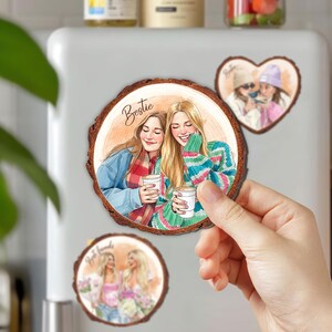 Personalized Friends Portrait From Photo Ornament: Besties Ornament, Best Friend Christmas Gift image 12