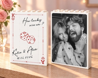 Personalized Photo Couple Building Block, Custom Play Card Building Puzzle With Photo, Anniversary Gift For Boyfriend, Girlfriend