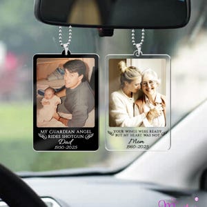 Personalized Memorial Photo Car Visor Clip: Loss Of Mom Gift, Guardian Angel Keepsake Gift, Sympathy Gift For Loss Of Loved Ones image 10