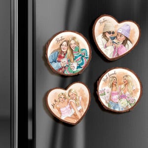 Personalized Friends Portrait From Photo Ornament: Besties Ornament, Best Friend Christmas Gift image 11