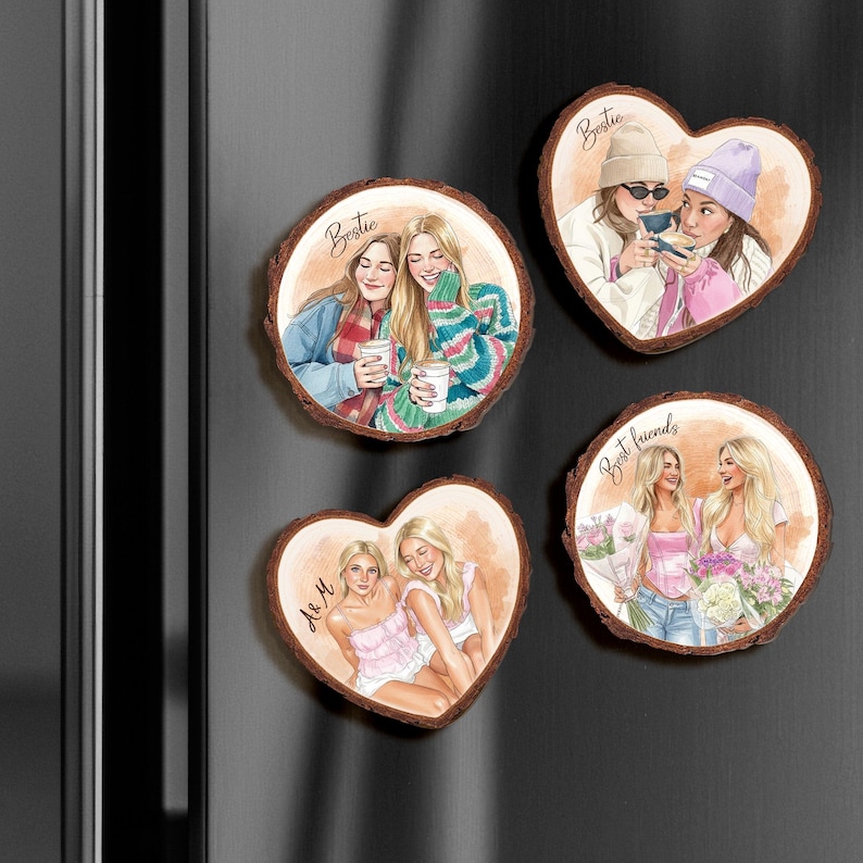 Personalized Friends Portrait From Photo Ornament: Besties Ornament, Best Friend Christmas Gift image 11