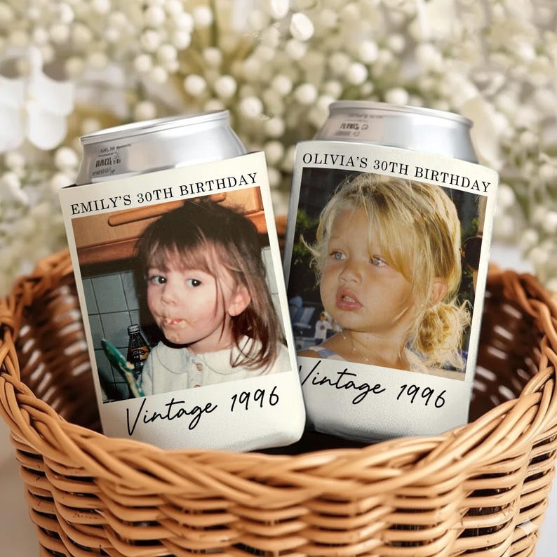 Personalized Birthday Party Decor, 30th Birthday Party Banner, Custom Vintage Photo Birthday Party Background, 30th Birthday Tapestry image 2