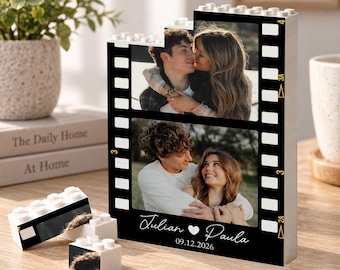 Personalized Photobooth Film Style Photo Couples Puzzle Building Block, Couples Brick Block, Newlywed Gift, Anniversary Gift, Couples Gift
