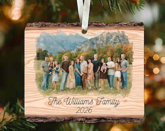 Personalized Family Photo Wooden Ornament, Custom Big Family Photo Ornament, Grandparents Gift, Christmas Gift For Mom And Dad, Family 2026
