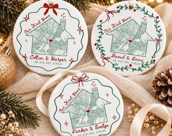 Personalized Our First Home 2026 Map Ornament, Custom Map Christmas Ornament, New Home Location Ornament, First Home Keepsake Gift