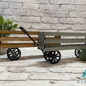 Interchangeable Wood Wagon Shelf Sitter, Hutch Cabinet Farmhouse, Entryway Decor on Table, Birthday Gift for Friend, DIY Craft Gifts