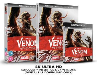 Marvel Venom: The Last Dance Custom 4K Blu-ray Slipcover + Insert Set DOWNLOAD]