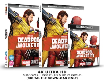 Marvel Studios Deadpool & Wolverine Custom 4K Blu-ray Slipcover + Insert Set DOWNLOAD]
