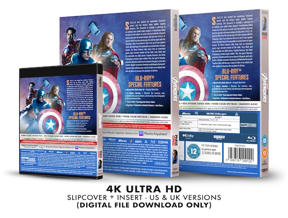 Marvel Studios the Avengers Custom 4K Blu-ray Slipcover + Insert