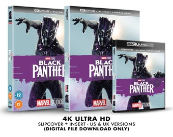 Marvel Studios Black Panther Custom 4K Blu-ray Slipcover + Insert Set DOWNLOAD]