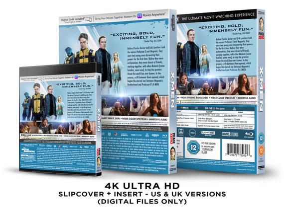 Marvel X-men: First Class Custom 4K Blu-ray Slipcover + Insert Set