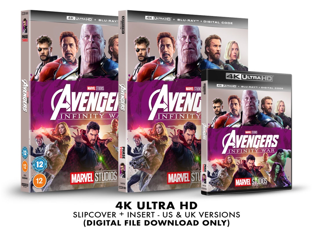 Marvel Studios Avengers: Infinity War Custom 4K Blu-ray Slipcover