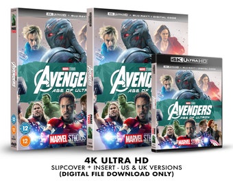 Marvel Studios Avengers: Age of Ultron Custom 4K Blu-ray Slipcover + Insert Set [DOWNLOAD]