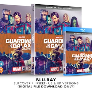 Op de afbeelding: Blu-ray filmset van Guardians of the Galaxy Volumes 1 en 3. De covers tonen de personages van de film, waaronder Rocket, Groot en Star-Lord. De set bevat slipcovers en inlays.