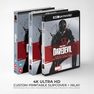 May include: Three 4K Ultra HD Blu-ray cases for the Marvel Television series Daredevil: Born Again. The cases feature a red and black design with the show's title and a graphic of the character. The cases are labeled with the number 18.