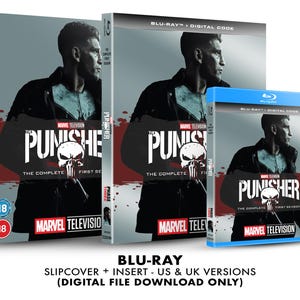 May include: A Blu-ray disc set of the Marvel Television series "The Punisher" featuring the complete first season. The set includes a slipcover and insert, and a digital code for downloading the series.