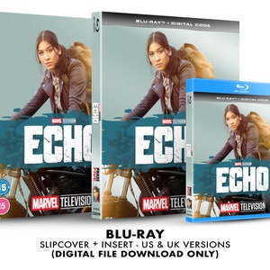 May include: Blu-ray disc case with a blue background and the title "Echo" in white text. The case features a photo of a woman riding a motorcycle. The text "Marvel Television" is also visible on the case.