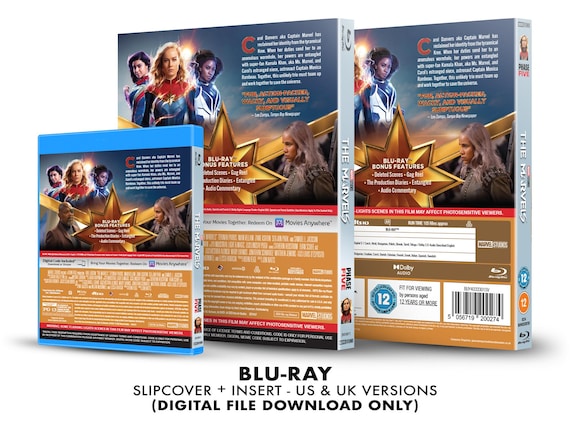 Marvel Studios the Marvels Custom Blu-ray Slipcover + Insert Set