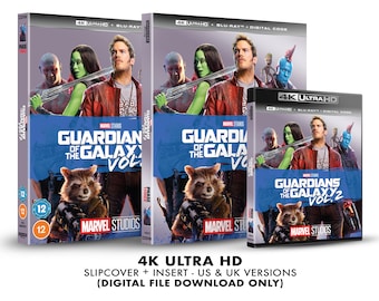 Marvel Studios Guardians of the Galaxy Volume 2 Custom 4K Blu-ray Slipcover + Insert Set [DOWNLOAD]