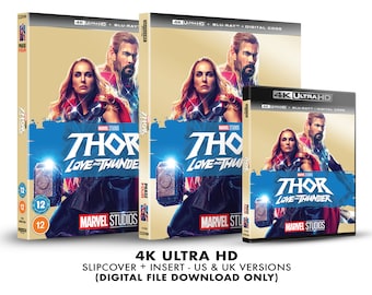 Marvel Studios Thor: Love & Thunder Custom 4K Blu-ray Slipcover + Insert Set DOWNLOAD]
