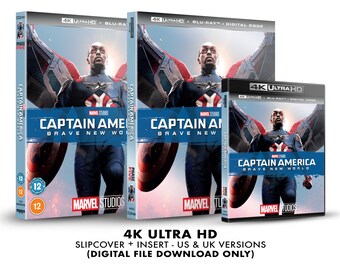 Marvel Studios Captain America: Brave New World Custom 4K Blu-ray Slipcover + Insert Set [DOWNLOAD]
